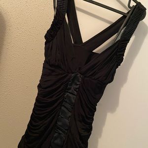 ❤️❤️ BEBE Sexy Black Criss Cross Back Deep V Shirt